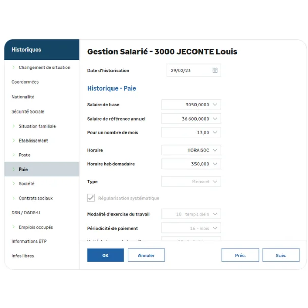 SRA Produit Sage 100 Gestion Paie Fonctionnalites Dashboard