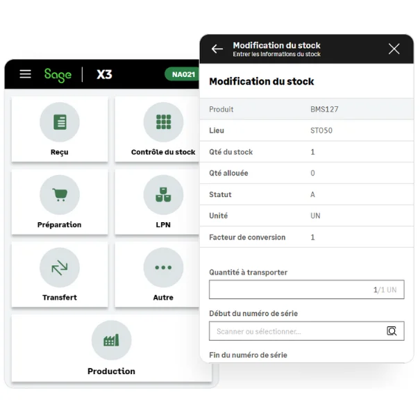 SRA Produit Sage X3 Provide Supply Fonctionnalites Dashboard